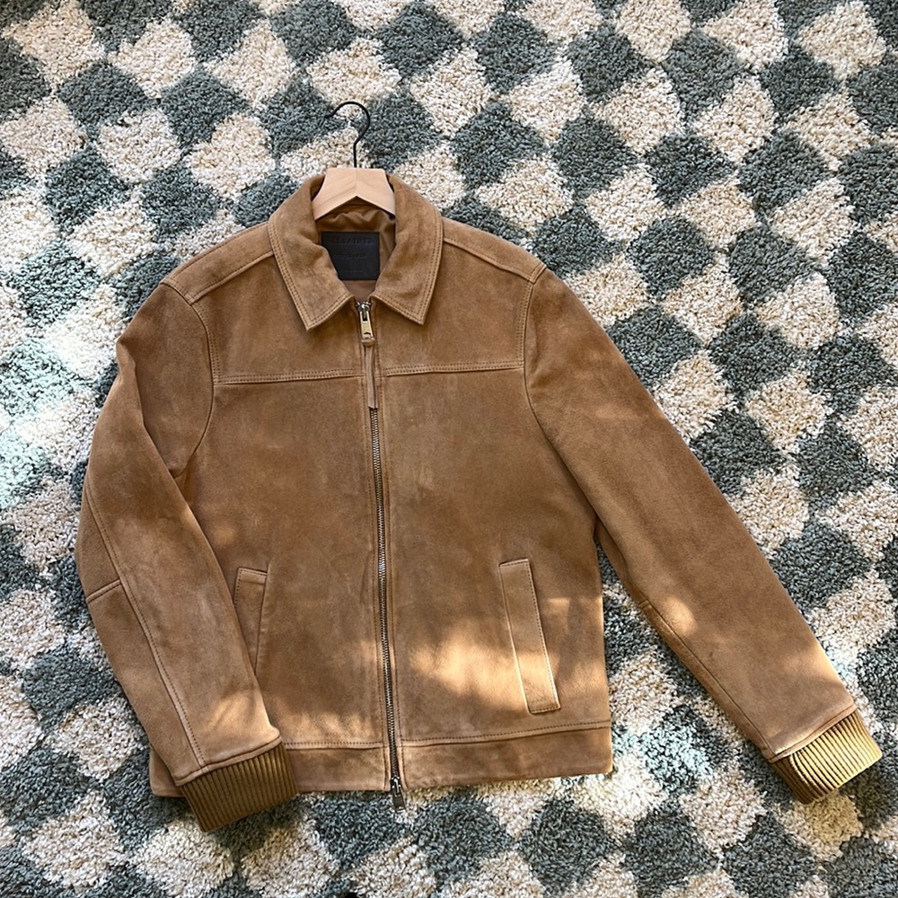 Mens All Saints suede Bomber